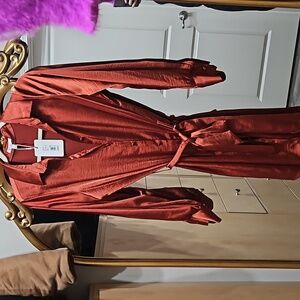 GB long sleeve satin dress